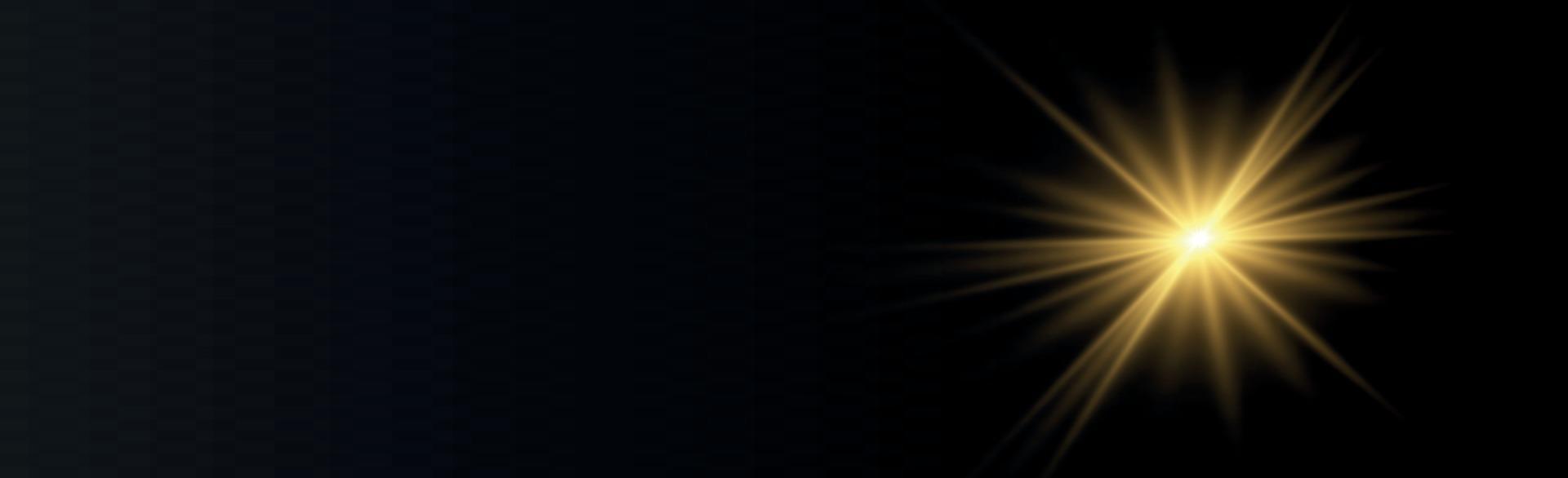 panoramische achtergrond zon op een zwarte achtergrond - afbeelding vector