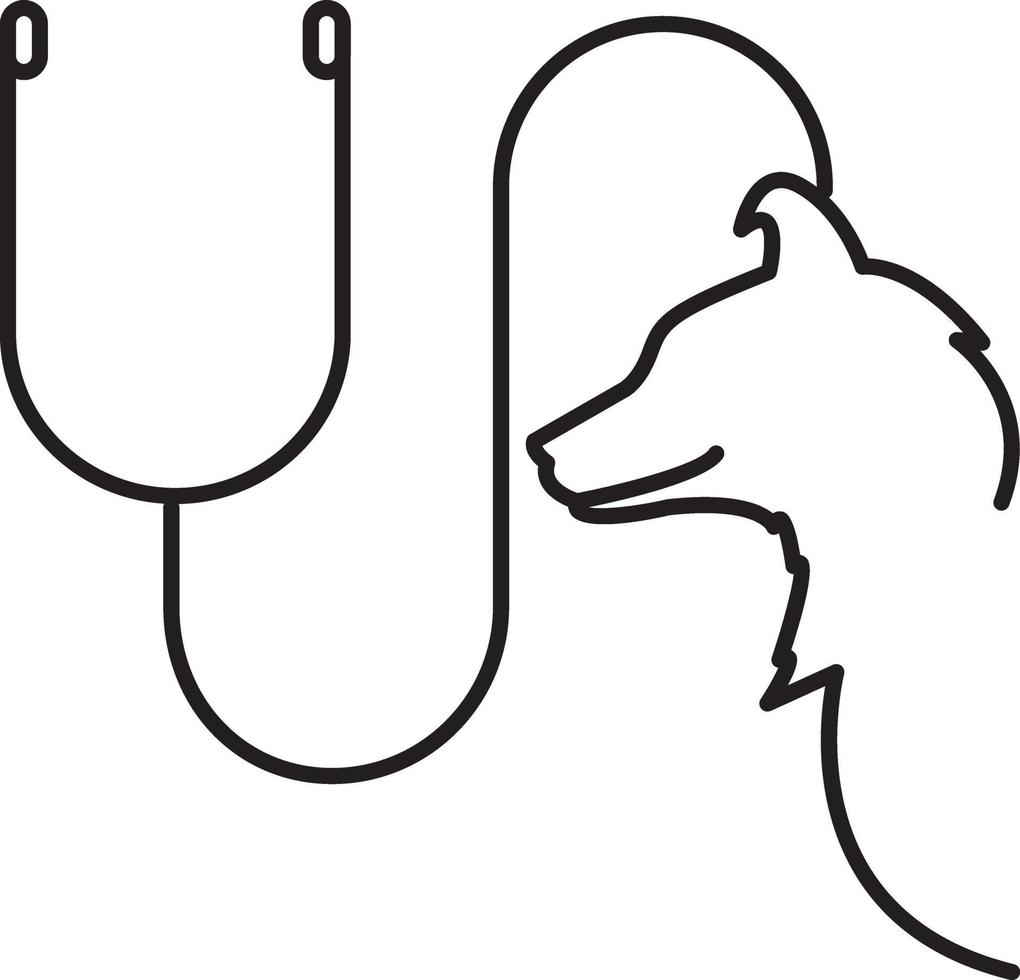 lijn pictogram voor veterinair vector