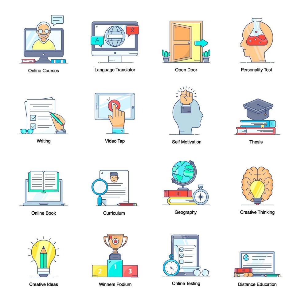 onderwijs- en studie-elementen vector