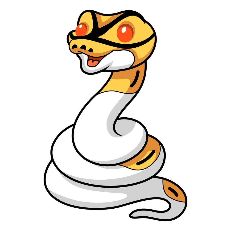 schattig albino bont bal Python tekenfilm vector