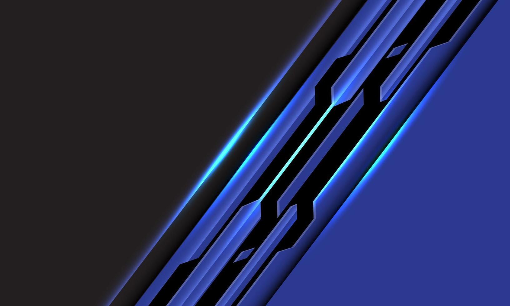 abstracte blauwe zwarte lijn circuit cyber schuine streep op grijze lege ruimte ontwerp moderne futuristische technologie achtergrond vectorillustratie. vector