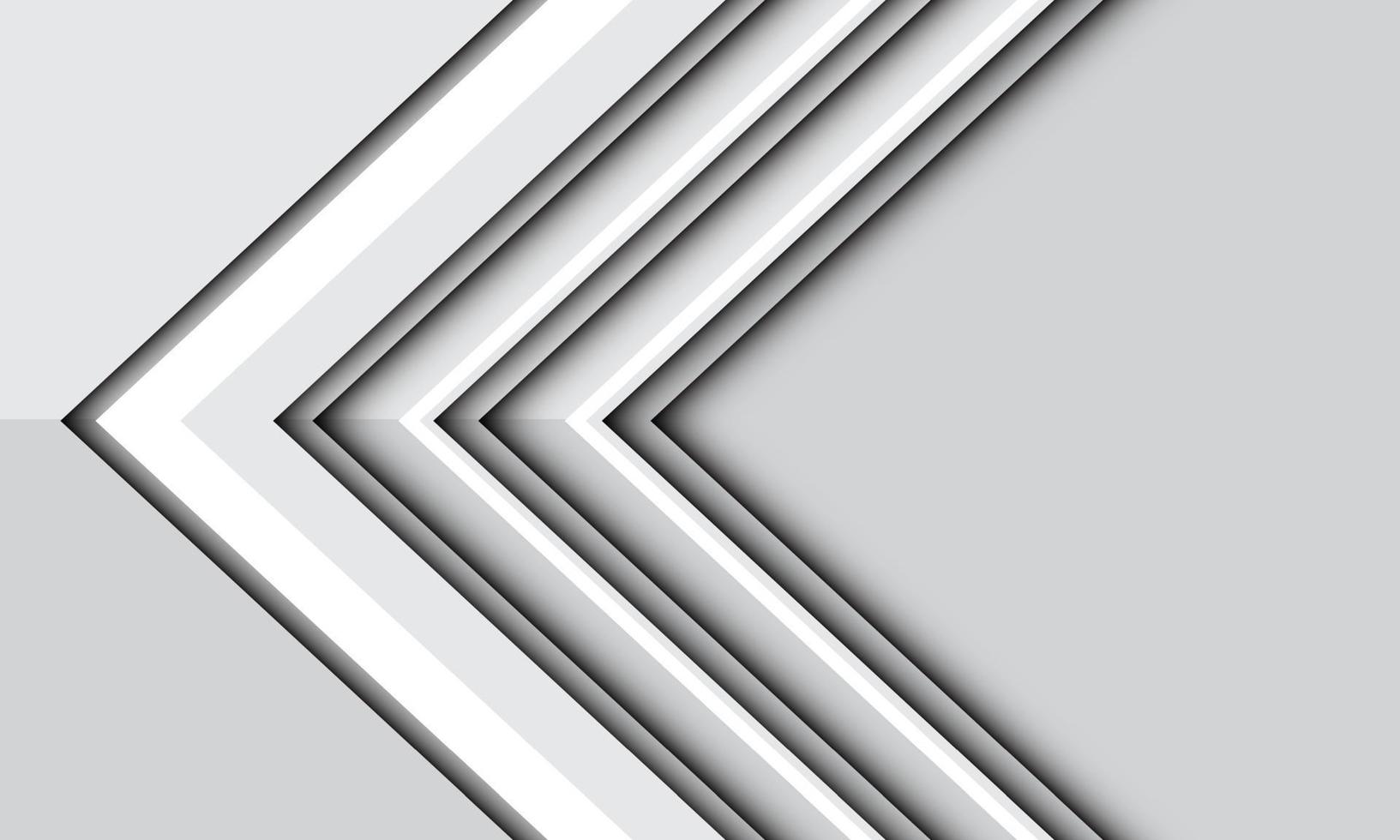 abstracte witte pijlrichting op grijze metaalschaduw met lege ruimteontwerp moderne futuristische vectorillustratie als achtergrond. vector