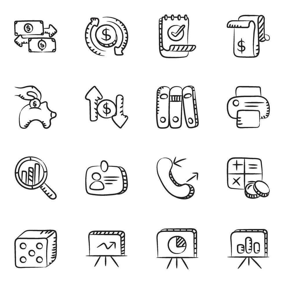 financiën en e-commerce icon set vector