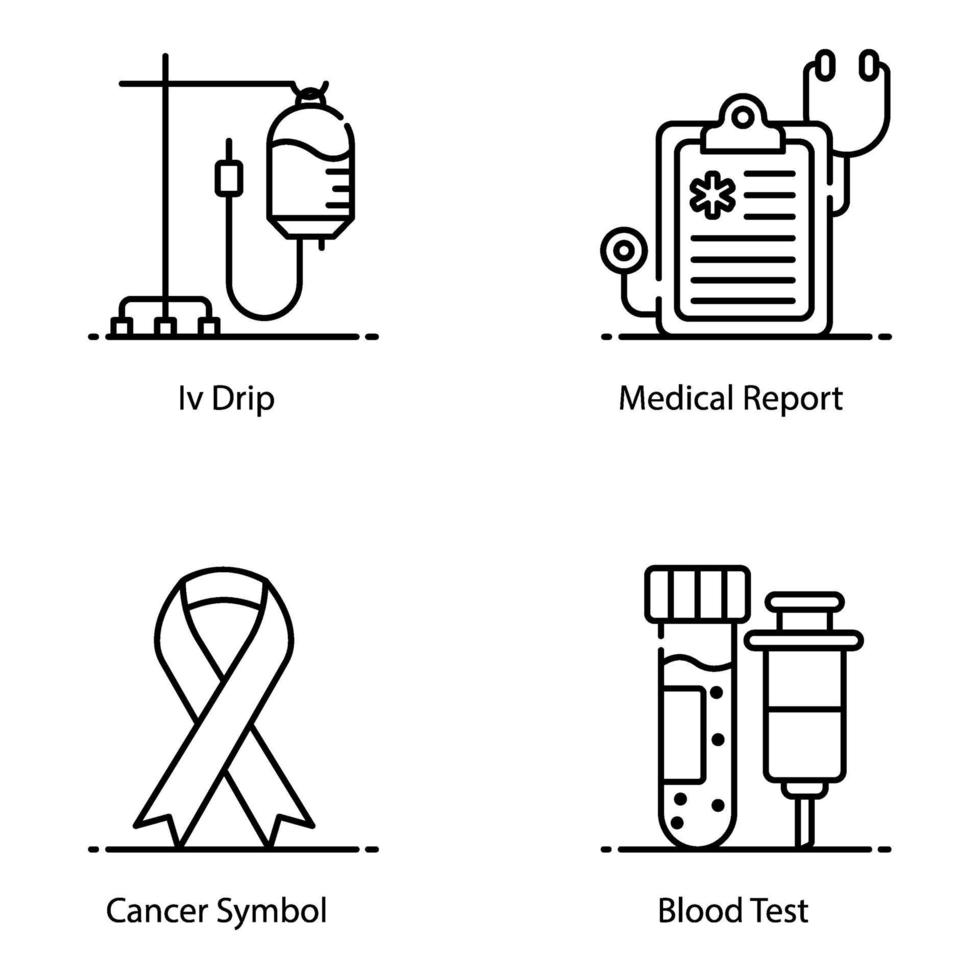 medische en gezondheidszorg elementen pictogramserie vector