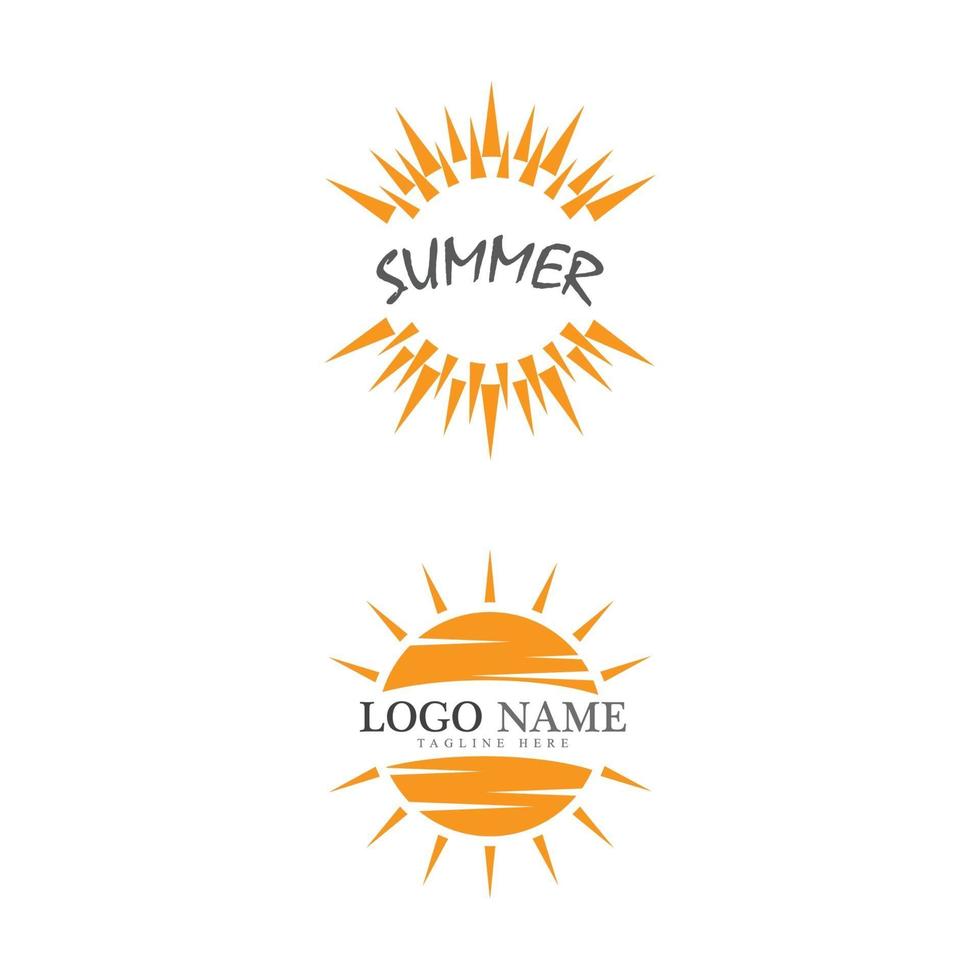 zon vector illustratie pictogram logo sjabloon ontwerpset