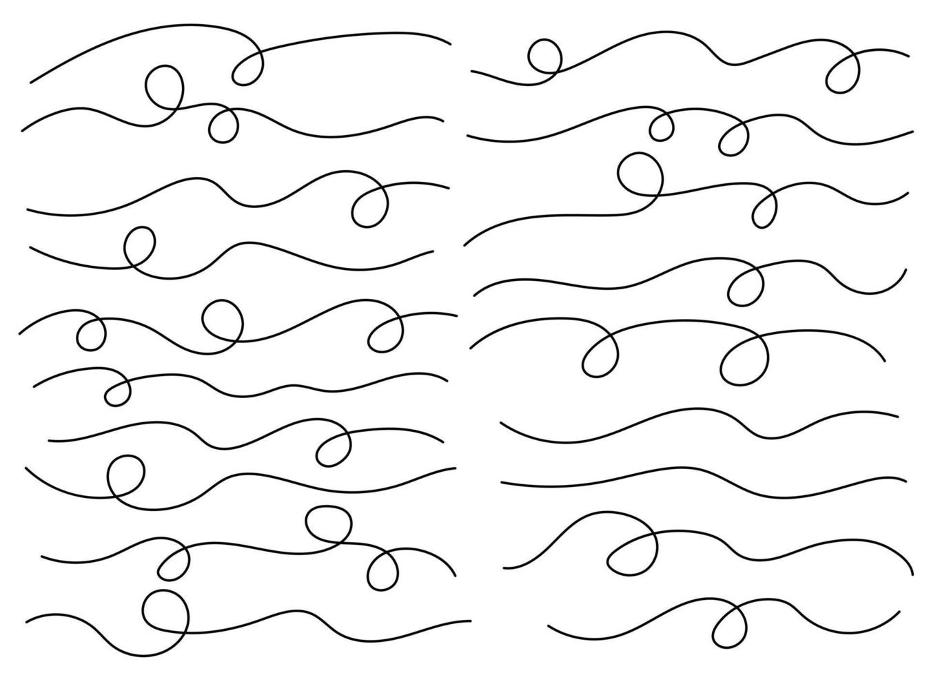 hand- getrokken gebogen lijn vorm geven aan. gebogen lijn icoon verzameling. vector illustratie geïsoleerd Aan wit achtergrond
