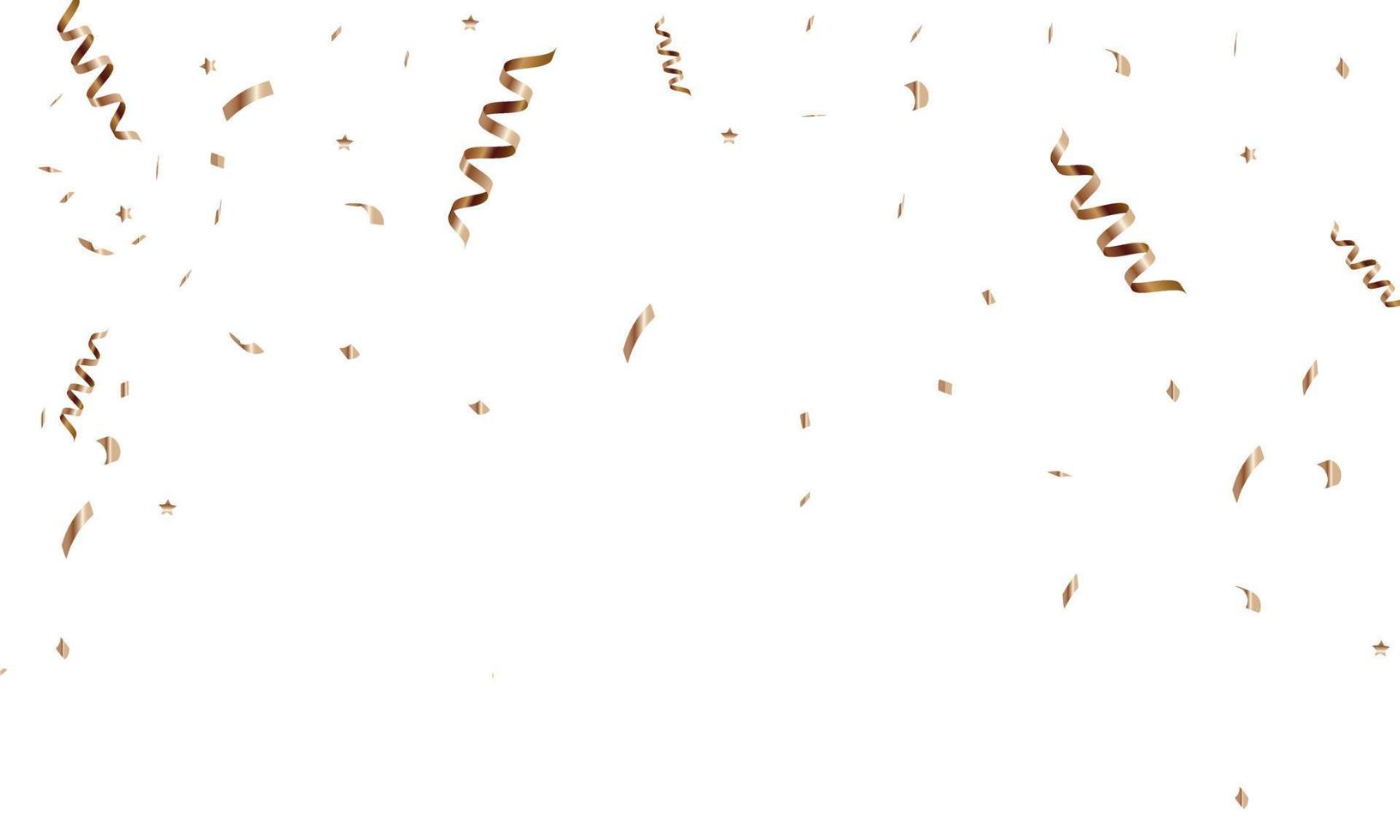 felicitatie- achtergrond met goud confetti en serpentijn. vector illustratie