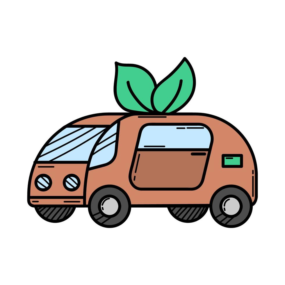 icoon. elektrisch auto. groen energie. ecologie. eco stijl. groente. schoon planeet. vector