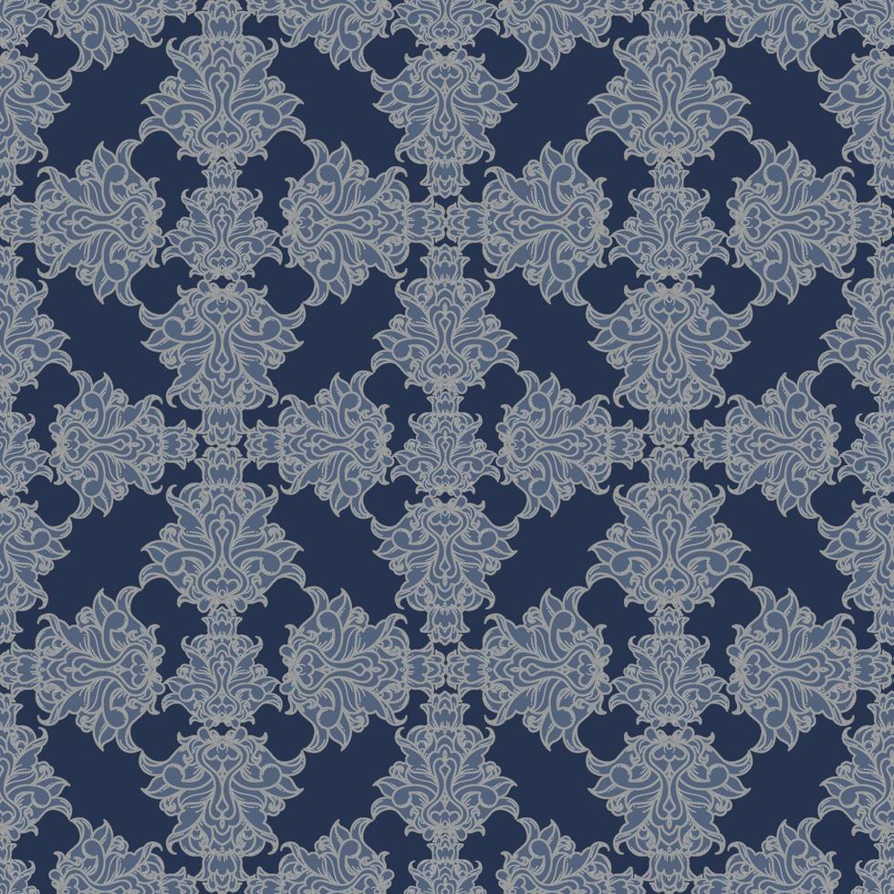 damast patroon in blauw achtergrond vector