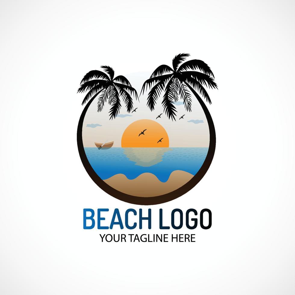 reis strand logo ontwerp vector