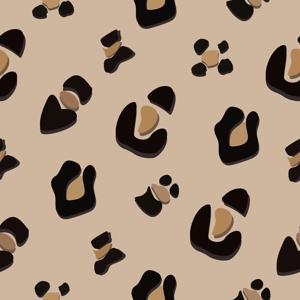 luipaard afdrukken, vector naadloos patroon in beige en bruin kleuren