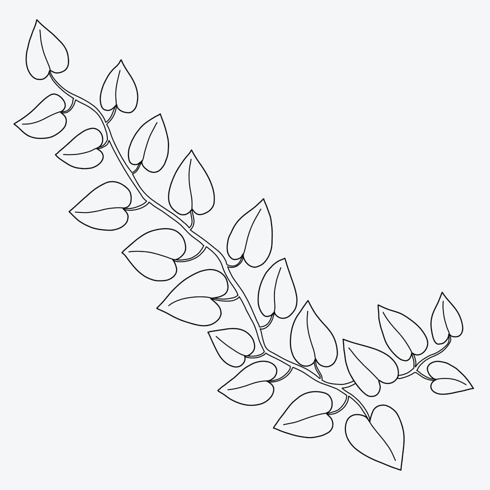 bloemen klimop tekening decoratief ornament vlak ontwerp. vector