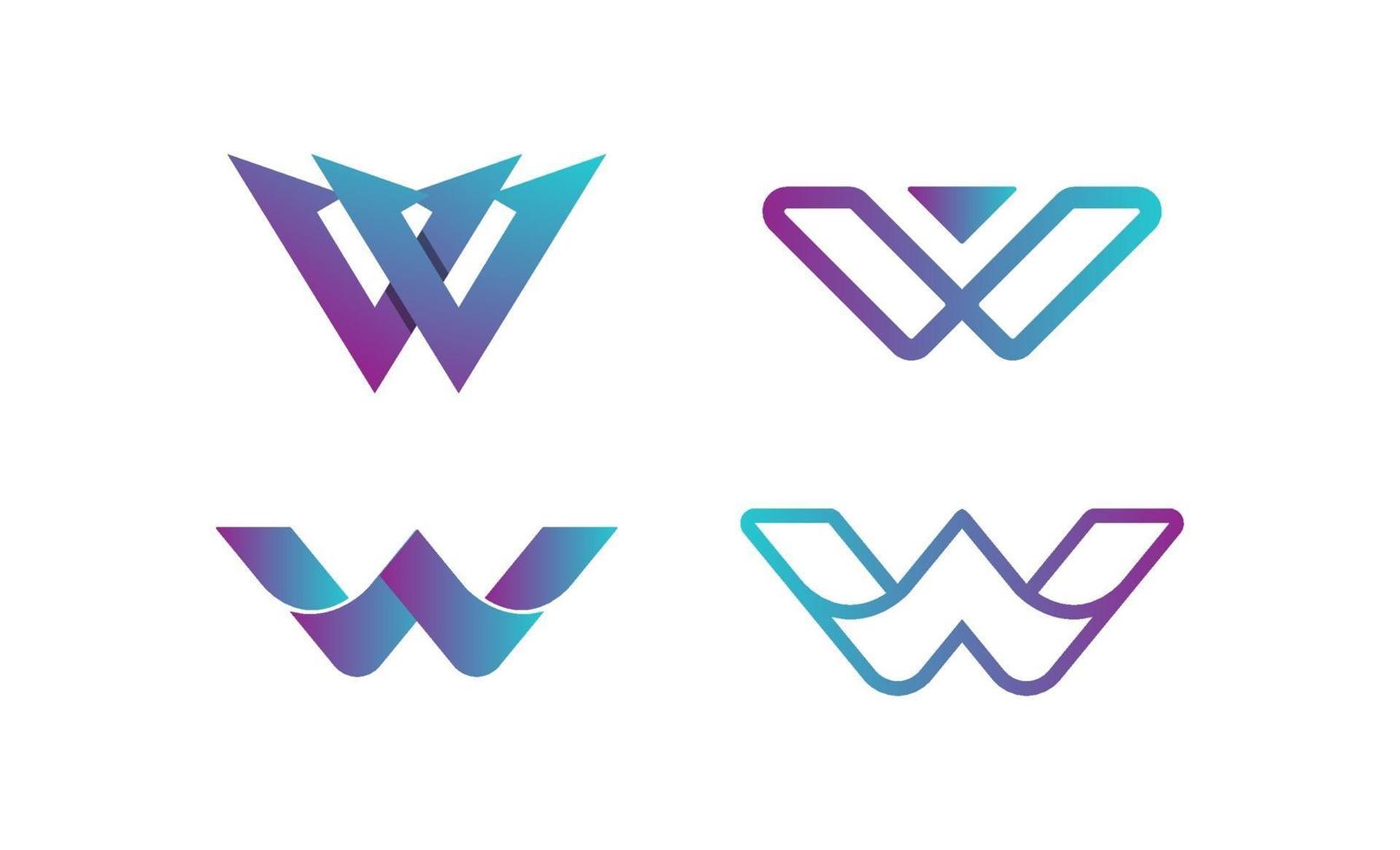 letter w logo set ontwerp sjabloon vector