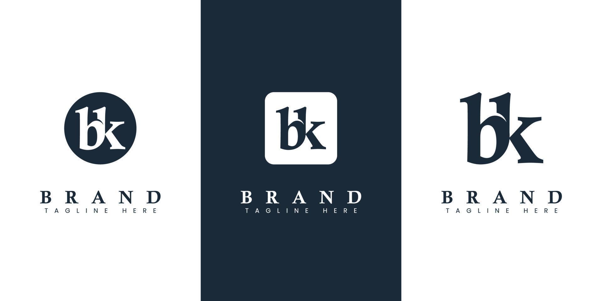 modern en gemakkelijk kleine letters bk brief logo, geschikt voor ieder bedrijf met bk of kb initialen. vector