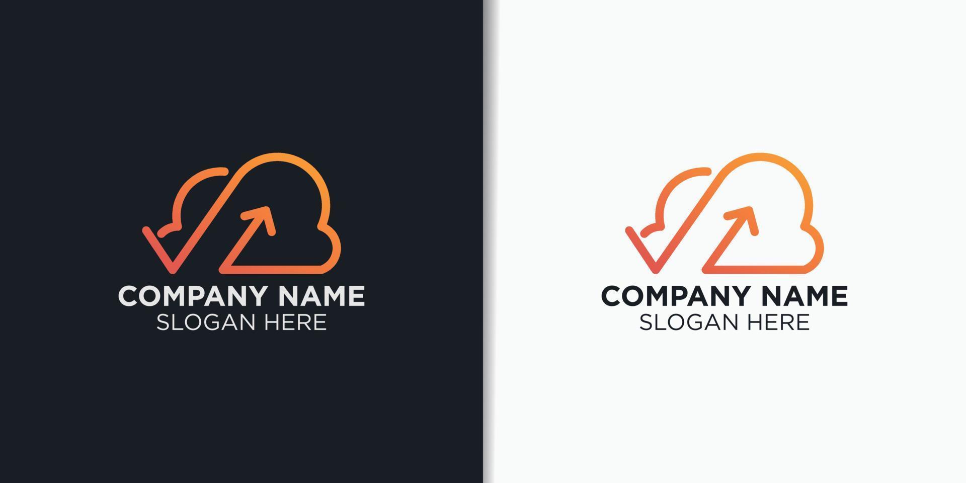 wolk en technologie logo ontwerp vector
