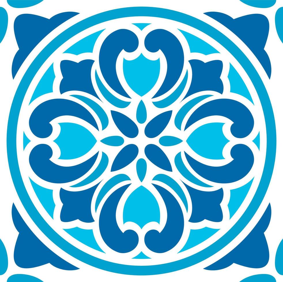Portugees Marokkaans azulejo ornament tegel patroon vector
