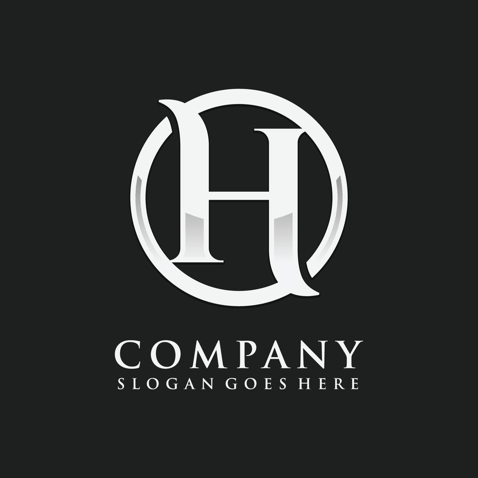 brief h chroom eerste logo vector