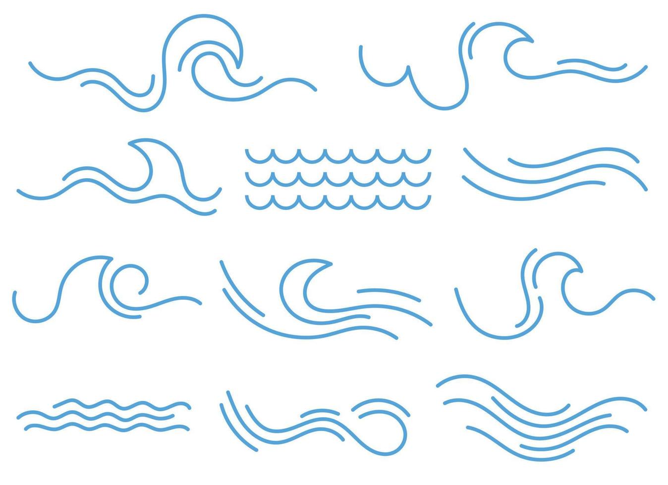 hand- getrokken tekening golven klem kunst vector