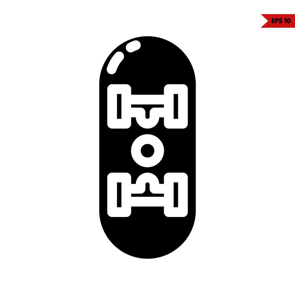 skateboard glyph icoon vector