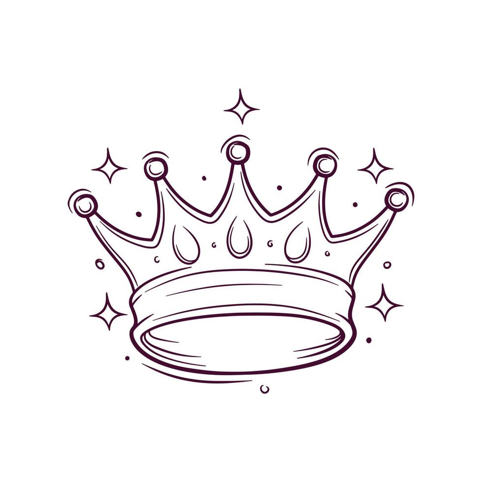 luxueus kroon. hand- getrokken vector illustratie