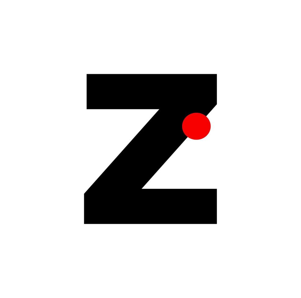 brief z met een rood punt. z bedrijf monogram. vector