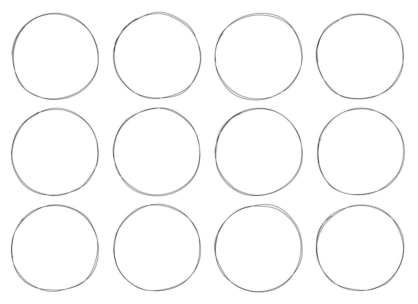 hand- getrokken markeerstift cirkel klem kunst vector