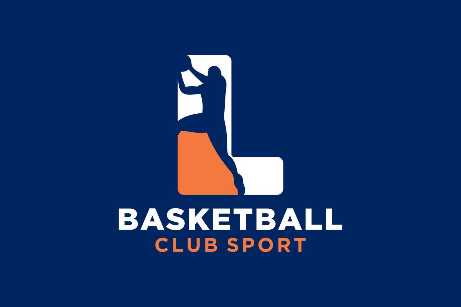 eerste brief l basketbal logo icoon. mand bal logotype symbool. vector