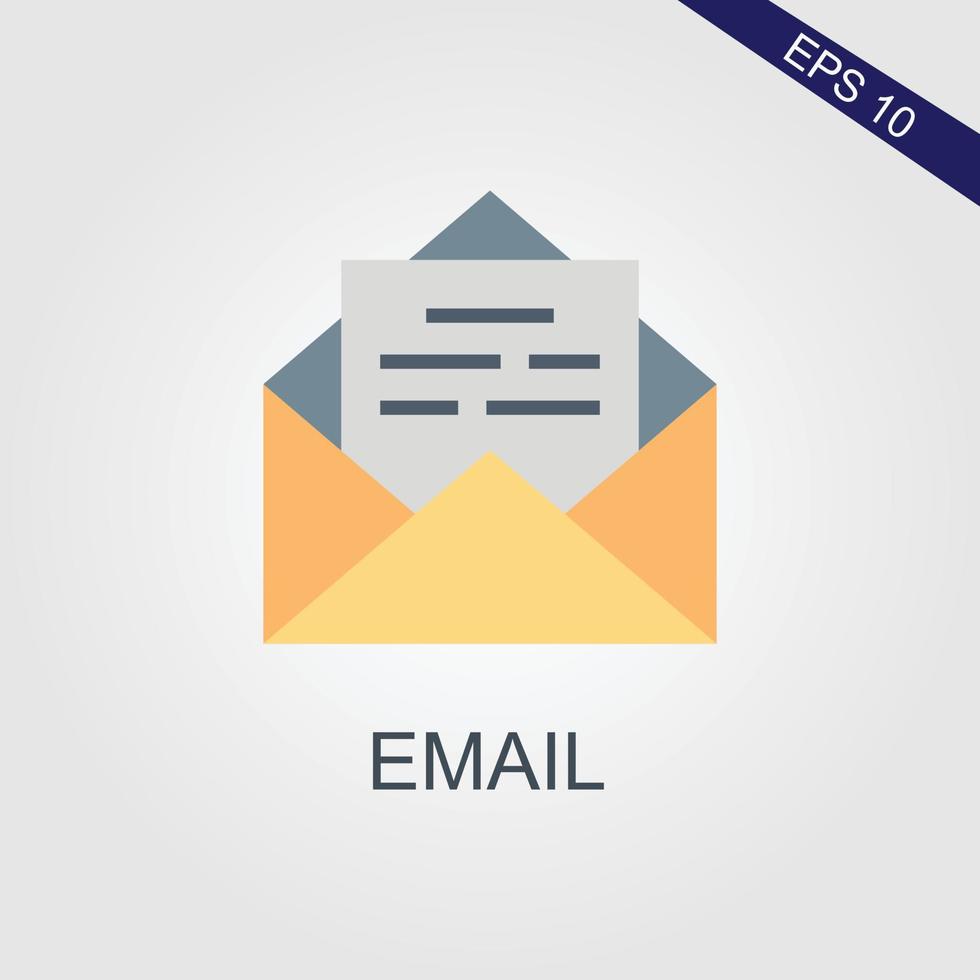 e-mail icoon Aan blauw achtergrond, schoon vector