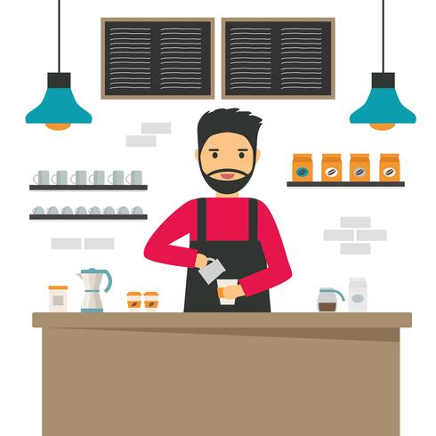 Barista vectorillustratie vector