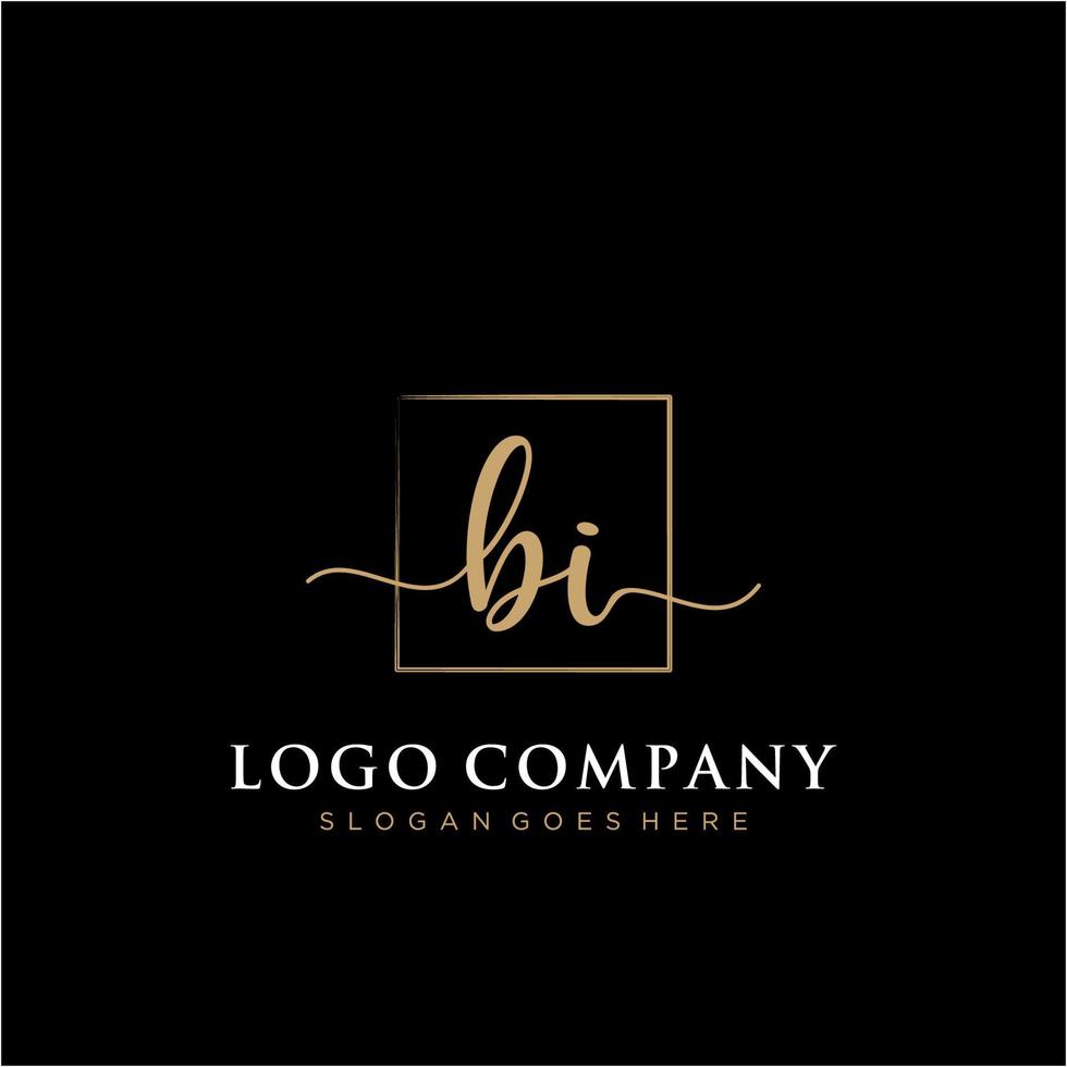 eerste bi vrouwelijk logo collecties sjabloon. handschrift logo van eerste handtekening, bruiloft, mode, juwelen, boetiek, bloemen en botanisch met creatief sjabloon voor ieder bedrijf of bedrijf. vector