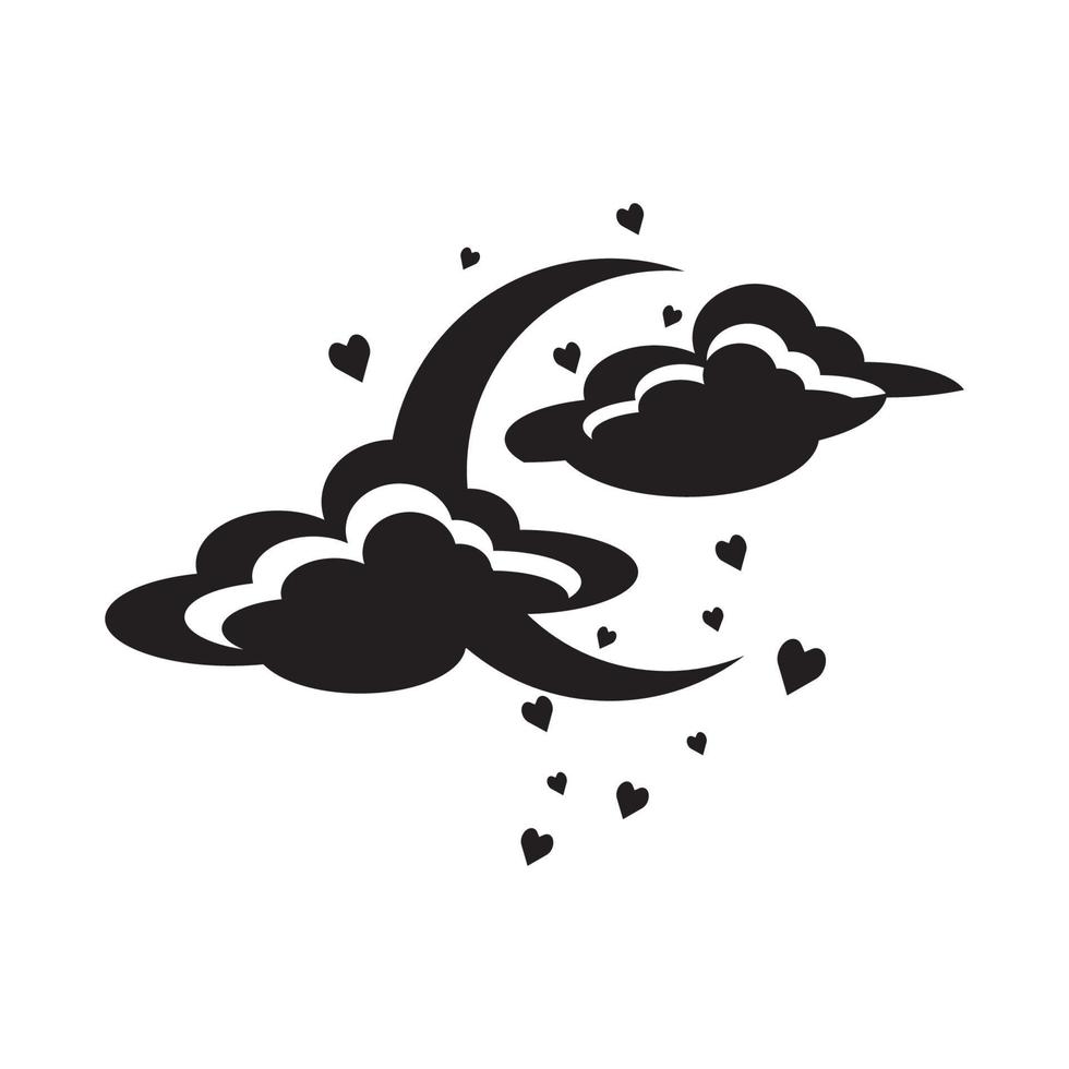 Chinese wolk of Japans wolk pictogram, illustratie ontwerp sjabloon vector