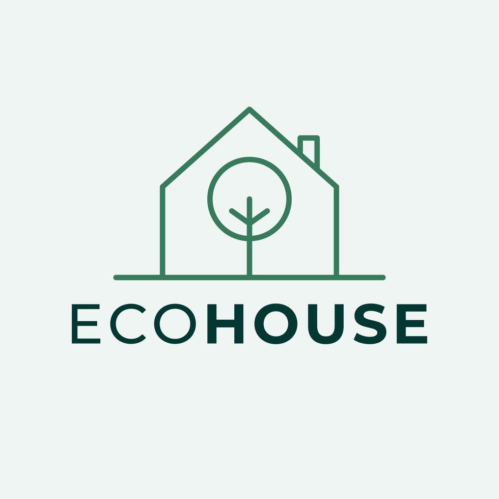 eco huis vector logo ontwerp. huis met boom modern logotp. echt landgoed logo sjabloon.