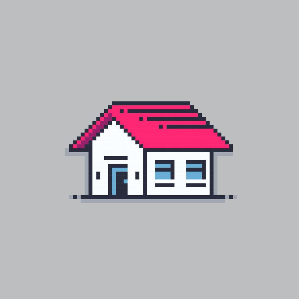 pixel kunst illustratie huis. korrelig huis. huis of huis icoon korrelig voor de pixel kunst spel en icoon voor website en video spel. oud school- retro. vector