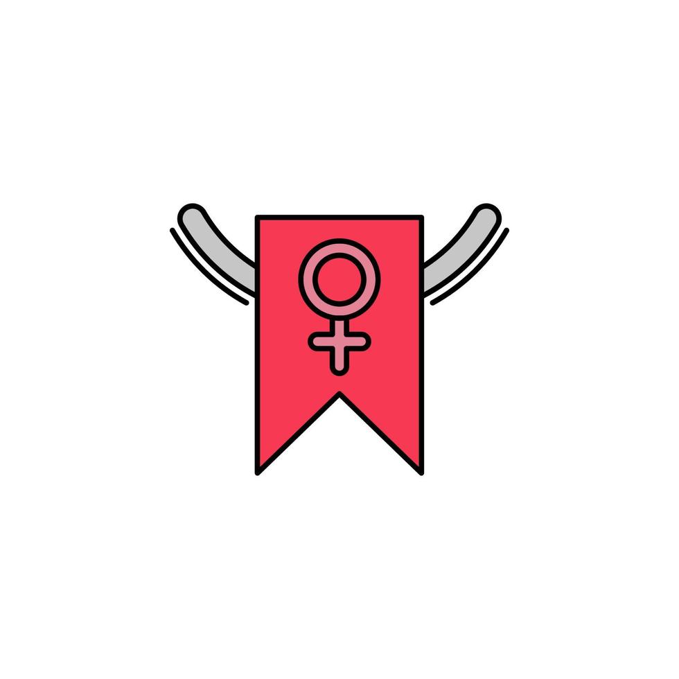 vrouwen dag, vrouw, guirlande, vlag vector icoon