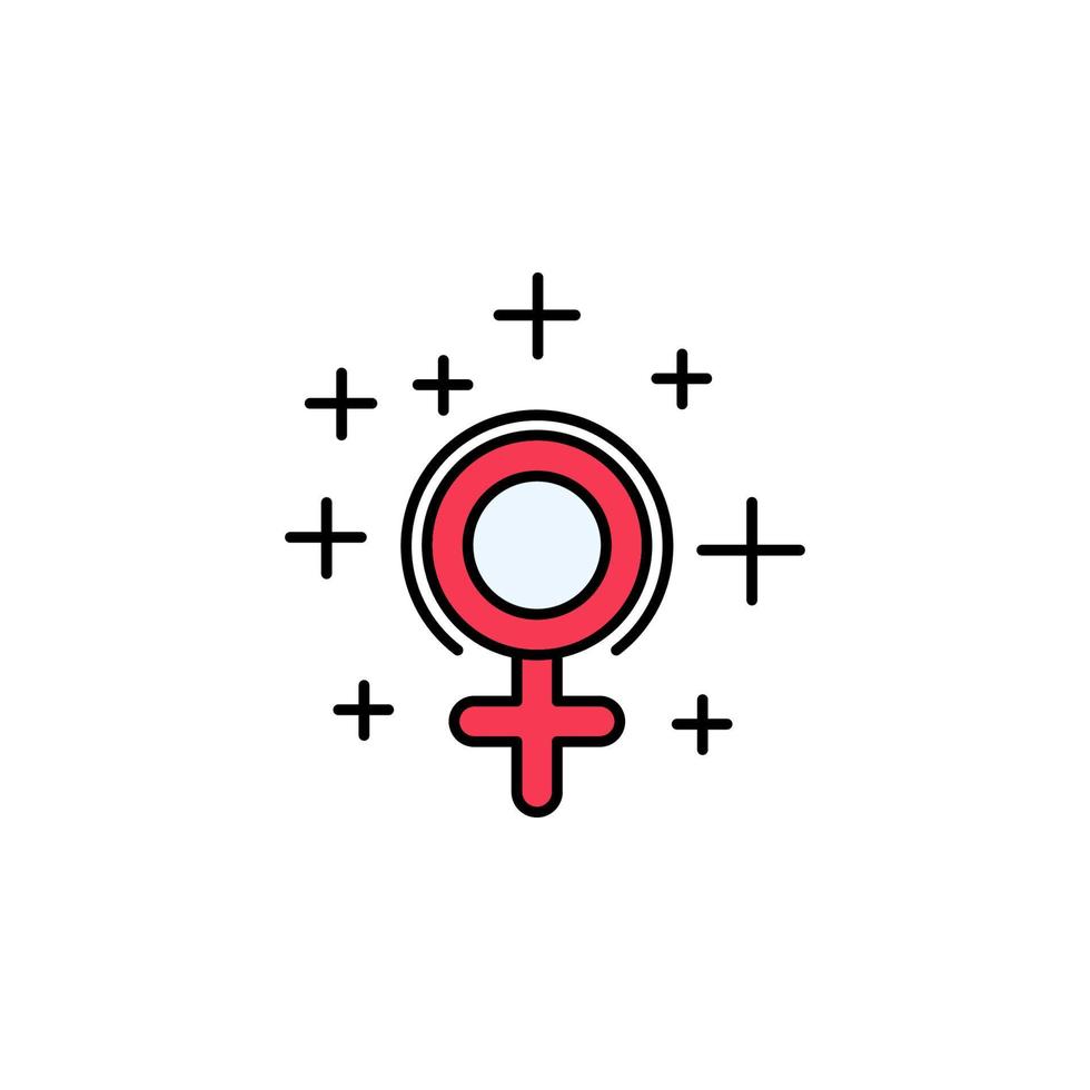 vrouwen dag, vrouw, teken, Venus vector icoon