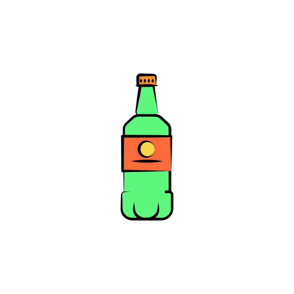 fles van bier gekleurde schetsen stijl vector icoon