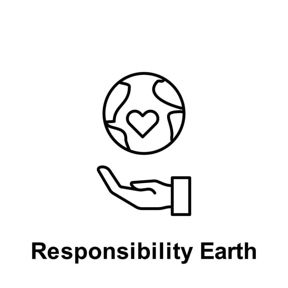 verantwoordelijkheid aarde, hand vector icoon