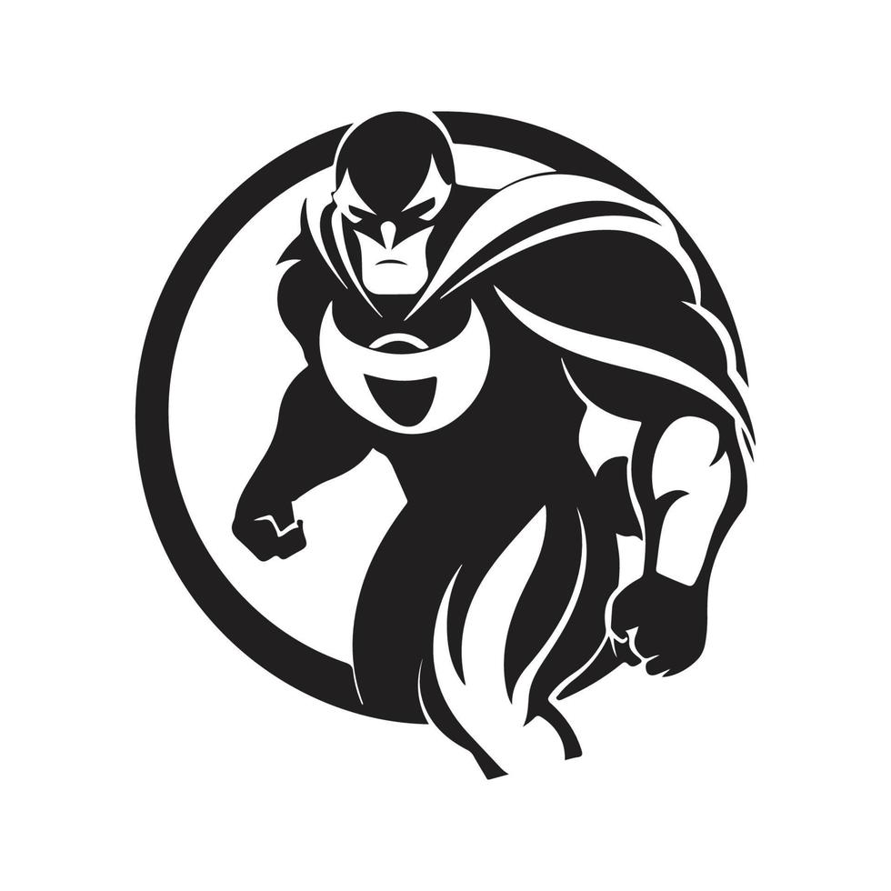 super held, logo concept zwart en wit kleur, hand- getrokken illustratie vector