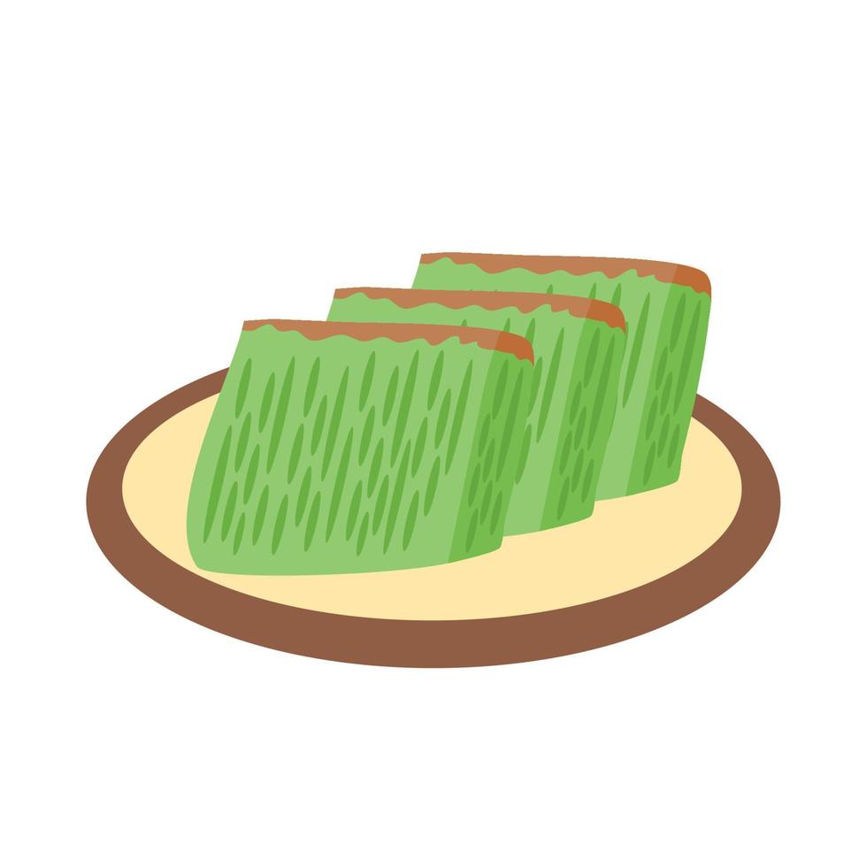 bika ambon of gouden taart of gouden kuih bingka in Singapore vector