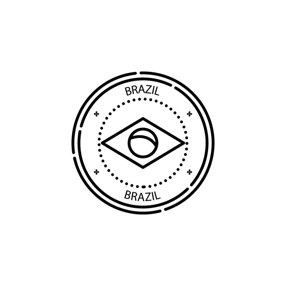 paspoort stempel, Visa, Brazilië vector icoon