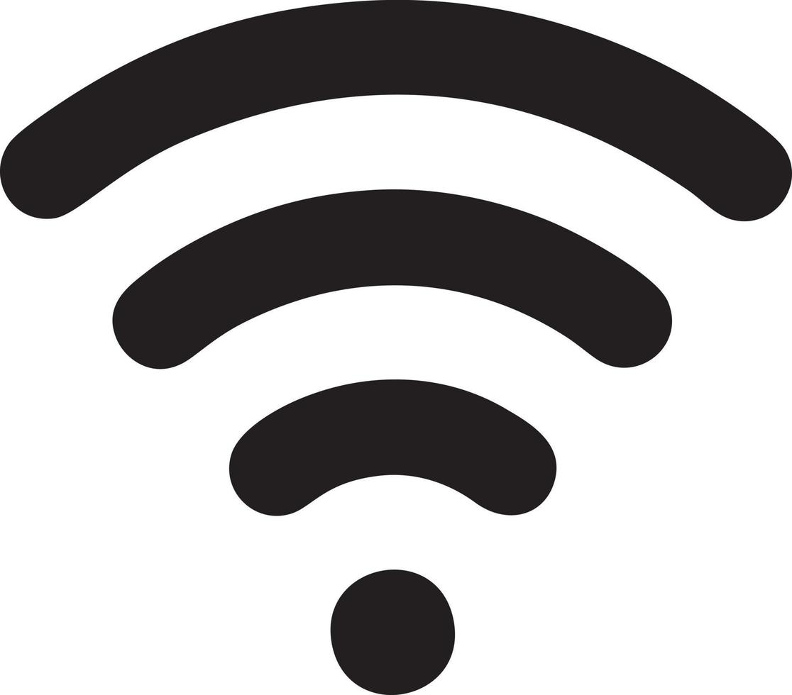 signaal communicatie informatie verbinding draadloze icoon symbool vector afbeelding, illustratie van de netwerk Wifi in zwart afbeelding. eps 10