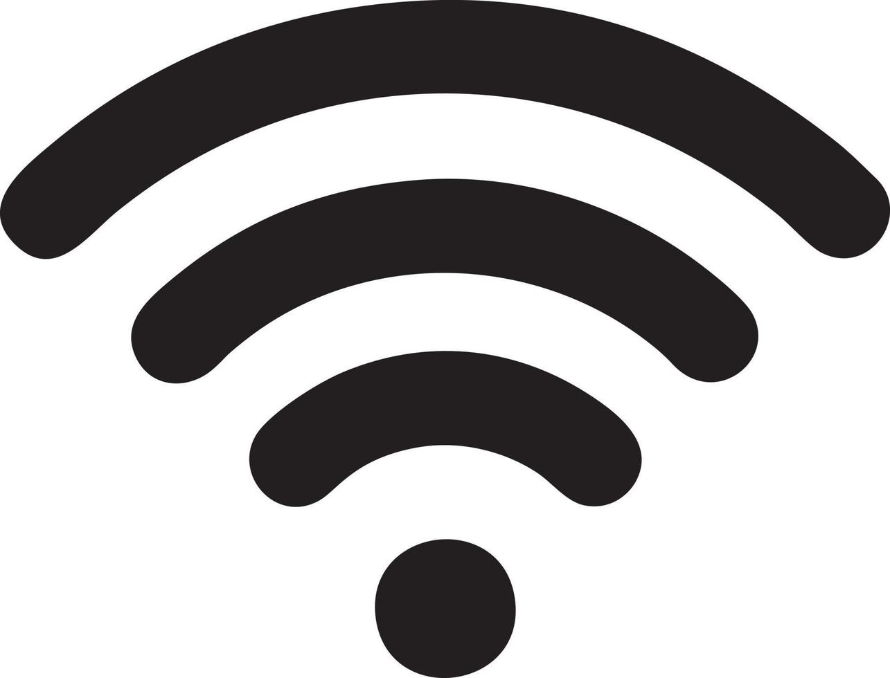 signaal communicatie informatie verbinding draadloze icoon symbool vector afbeelding, illustratie van de netwerk Wifi in zwart afbeelding. eps 10