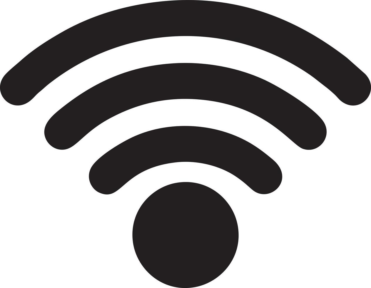 signaal communicatie informatie verbinding draadloze icoon symbool vector afbeelding, illustratie van de netwerk Wifi in zwart afbeelding. eps 10