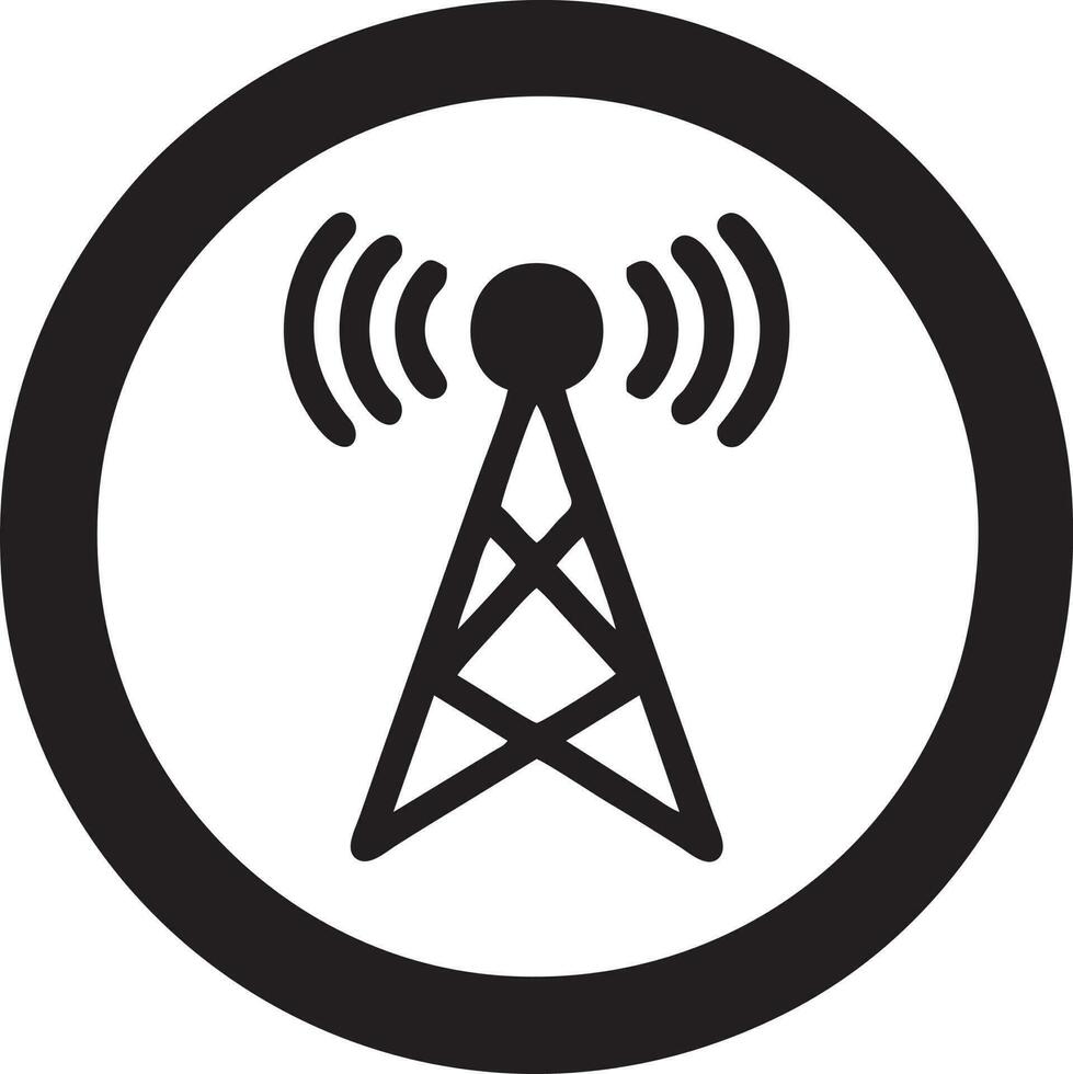 signaal communicatie informatie verbinding draadloze icoon symbool vector afbeelding, illustratie van de netwerk Wifi in zwart afbeelding. eps 10