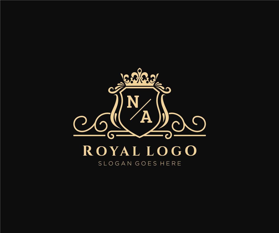 eerste na brief luxueus merk logo sjabloon, voor restaurant, royalty, boetiek, cafe, hotel, heraldisch, sieraden, mode en andere vector illustratie.