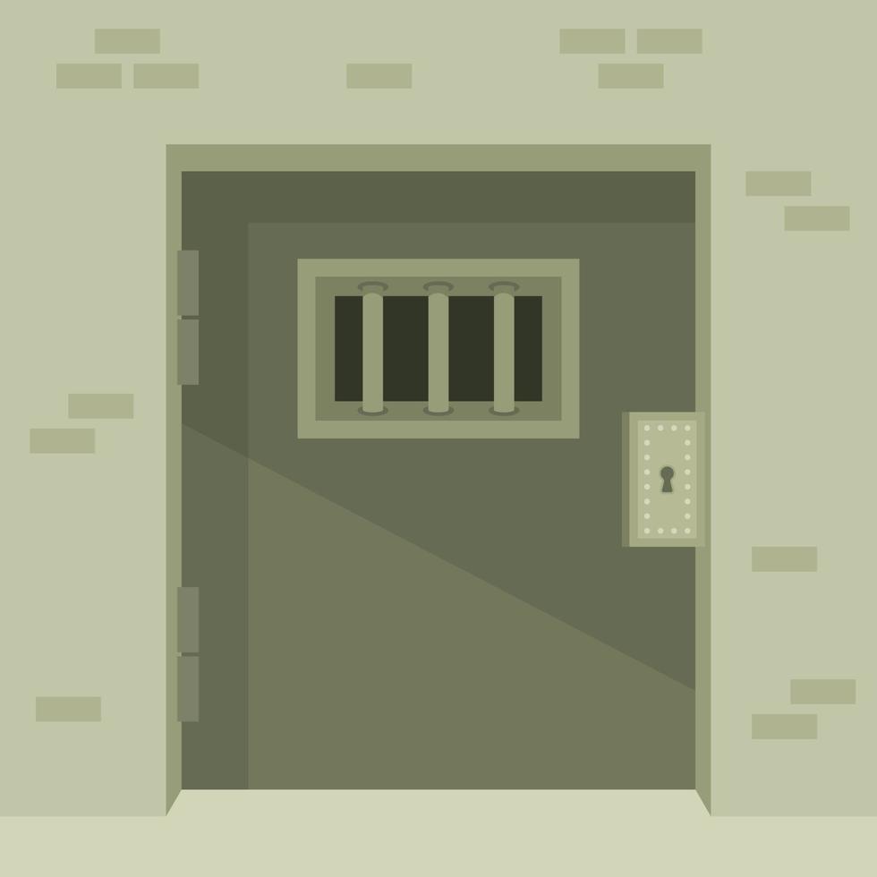 vector beeld van staal deur in een gevangenis