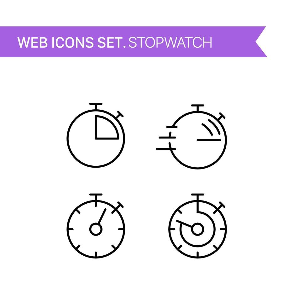stopwatch. dunne lijn iconen vector set