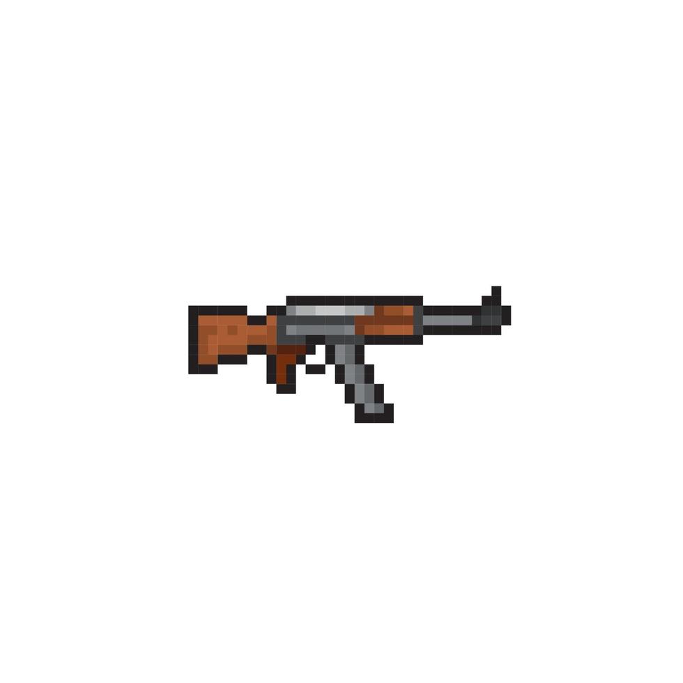 aanval geweer in pixel kunst stijl vector