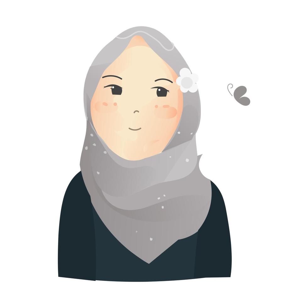 moslim meisje in hijaab. vector illustratie geïsoleerd Aan een wit achtergrond.