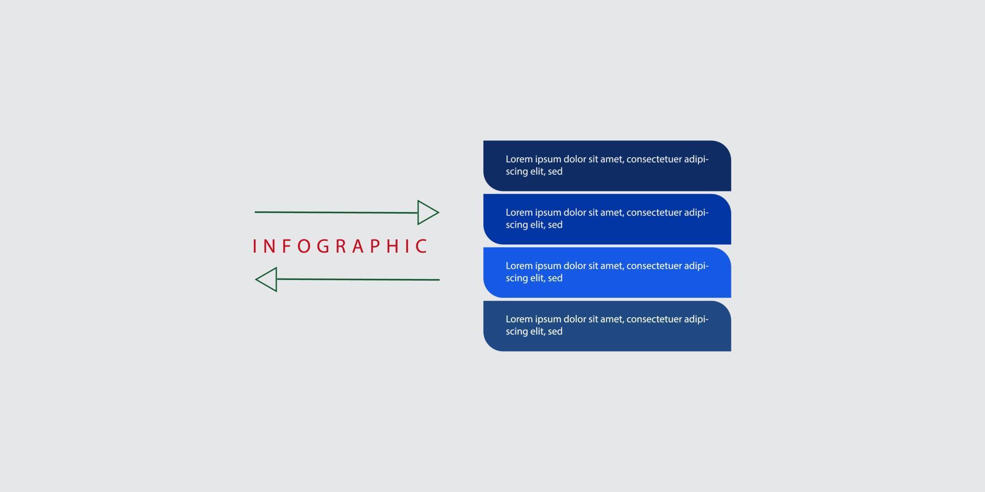 infographic ontwerp met 4 keuzes of stappen. kan worden gebruikt voor werkwijze diagrammen, presentaties en meer vector